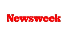 - The official logo for "Newsweek." The brand name is written in a bold, vibrant red serif font against a clean, solid white background. The typography is iconic and represents the global news magazine and digital media company.