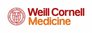 - The official logo for Weill Cornell Medicine. On the left is the red circular seal of Cornell University and Weill Cornell Medical College. To the right, the words "Weill Cornell" are written in a bold, dark red sans-serif font, and the word "Medicine" is written below it in a bold orange sans-serif font, all set against a white background.